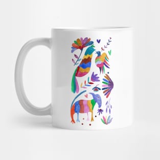 Otomi animals and flowers colorful Mug